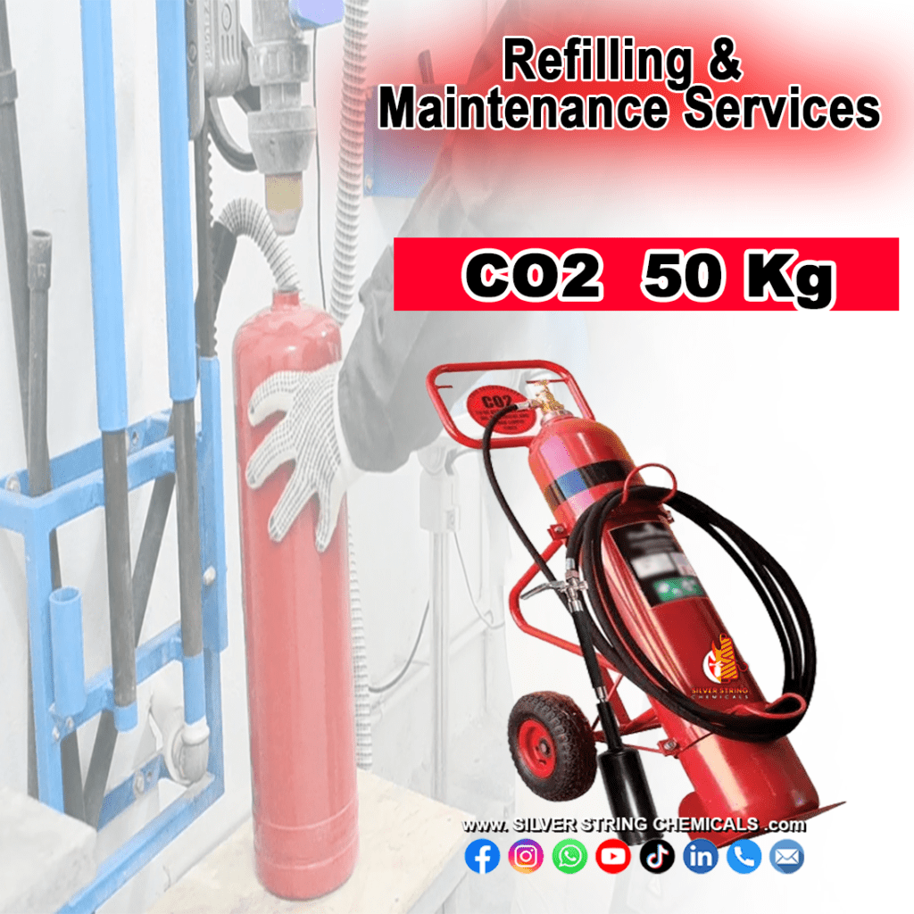 C02 50kg - Refilling. Silver String Chemicals Biggest Safety Online Shop Items Pakistan, Fire Safety Items, Health Safety Items, Work Safety Items, Industrial Safety Items Available, Hydrant, Sprinkler, Fire Alarm, Suppression, E500, Bristol, Naffco, Lifeco