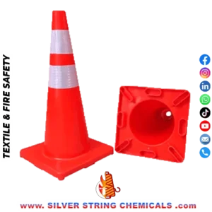SAFETY CONE PAKISTAN MADE 28” Silver String Chemicals Biggest Safety Online Shop Items Pakistan, Fire Safety Items, Health Safety Items, Work Safety Items, Industrial Safety Items Available, Hydrant, Sprinkler, Fire Alarm, Suppression, E500, Bristol, Naffco, Lifeco