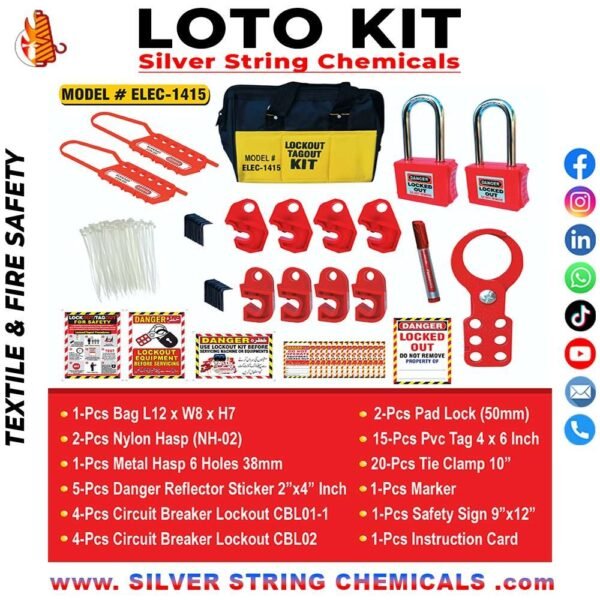 LOTO KIT, LockOut & Tag Out Kit, by Silver String Chemicals Group SSC.