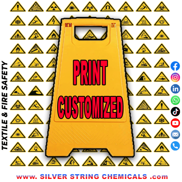 CAUTION- FLOOR SIGN STAND "CHINA" Customized Prints ABS