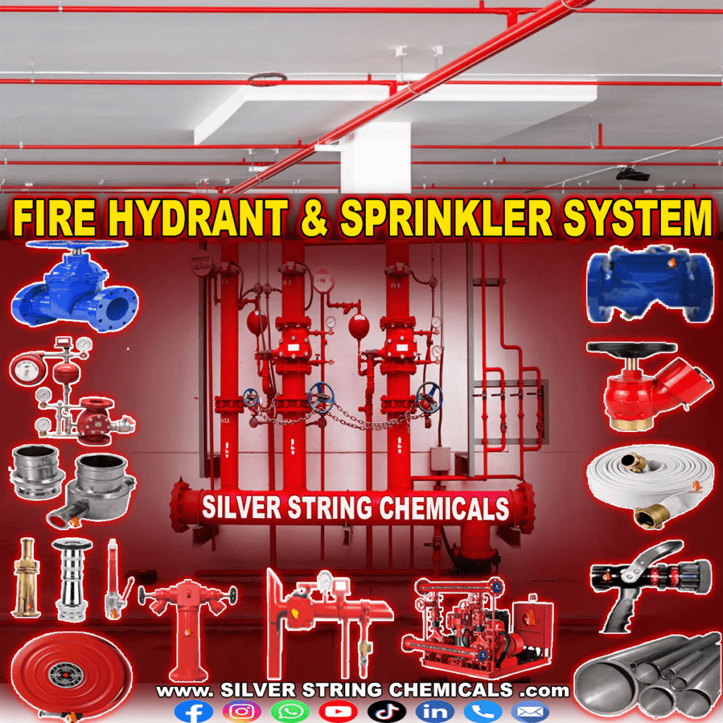 Fire Hydrant Sprinkler System & Fire Pumps by Silver String Chemicals Group, Silver String Chemicals Biggest Safety Online Shop Items Pakistan, Fire Safety Items, Health Safety Items, Work Safety Items, Industrial Safety Items Available, Hydrant, Sprinkler, Fire Alarm, Suppression, E500, Bristol, Naffco, Lifeco
