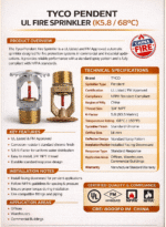 Tyco Pendent fire sprinkler silver string safety nationwide delivery pakistan