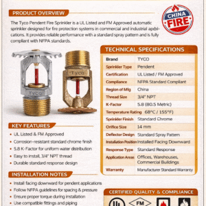Tyco Pendent fire sprinkler silver string safety nationwide delivery pakistan