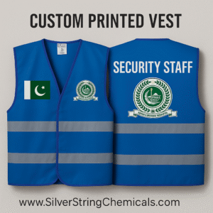 Cusom Logo Print Safety Vests by silver string nationwide delivery pakistan