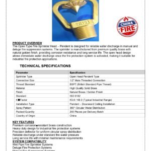 open head pendent sprinkler by silver string nationwide delivery pakistan