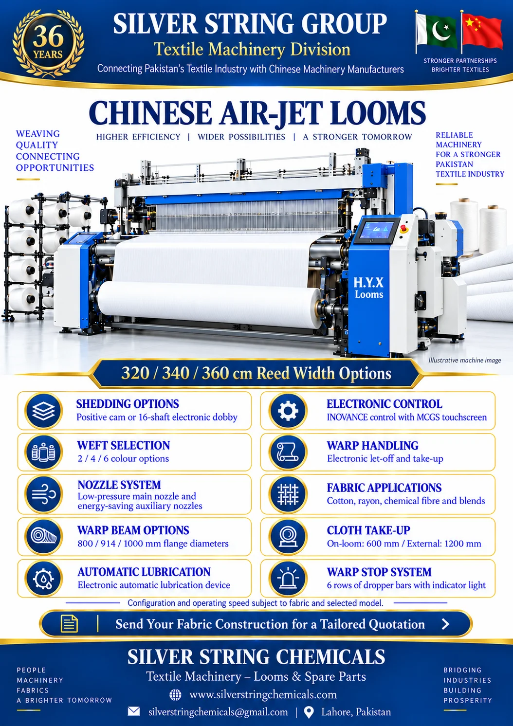 textile machinery and spare parts of looms air jet water jet rappier textile machinery by silver string group (1)
